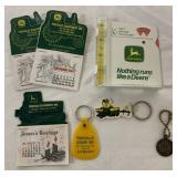 7 John Deere pcs/Calendar/Keychain/Rain Gauge