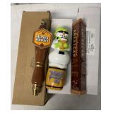 3 assorted beer tap handles