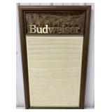 Plastic Budweiser Menu Board
