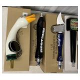 4 assorted tap handles, new w/boxes