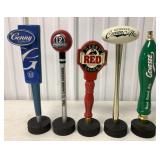 5 assorted beer tap handles