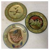 3 metal decorator plates