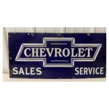 Two Side Porcelain Chevrolet Sales/Service Sign