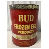 Bud Brand frozen egg products tin can