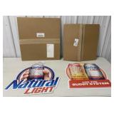 2 Natural Light metal signs w/ boxes