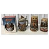 (4) Budweiser Contemporary Beer Steins