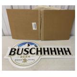 Buschhhhh Beer metal sign w/ packaging