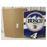 Kevin Harvick Busch Beer metal sign w/box