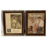 2 framed Budweiser magazine page ads