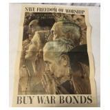 Save Freedom of Worship Buy War Bonds poster