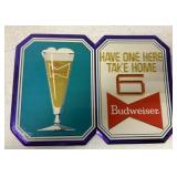 Budweiser Take Home 6 cardboard sign