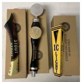 3 assorted beer tap handles