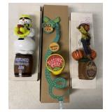 3 assorted beer tap handles