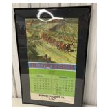 framed 1967 Budweiser calendar