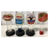 4 assorted beer tap handles