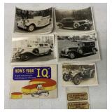 7 Vintage Ford, Sunoco/Disney Car Photo/Ads