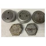 5 Whippet Grease Hubs/Hubcaps