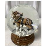 Budweiser Clydesdale snow globe