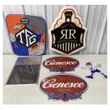 (6) Rusty Rail/Genesee/Magic Hat/Evolution Signs