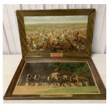 2 Vintage Budweiser Cardboard Hanging Pictures