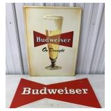 (2) Contemporary Budweiser Tin Signs