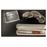 Louie the Lizard opener, pen & paperweight