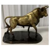 brass bull sculpture