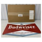 Budweiser Vintage metal sign w/box