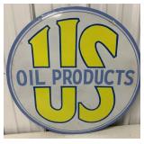 Repainted US Oil Products Porcelain Sign