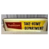Budweiser Take Home Department lighted sign