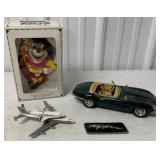 Mighty Mouse ornament, Jaguar car + emblem,