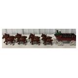 cast iron Clydesdale beer wagon
