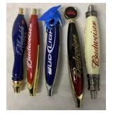 5 assorted beer tap handles