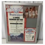 display board w/ Budweiser event posters/photos