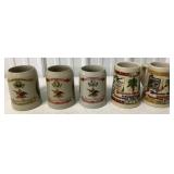 5 Anheuser Busch beer steins