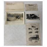 5 pieces of early automobile ephemera