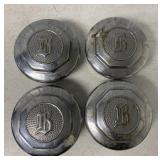 set of 4 Buick automobile grease hubs