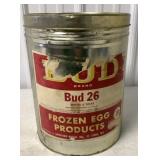 Bud Brand frozen egg products tin can