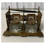 metal double inkwell