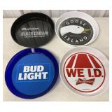 (4) Budweiser/Goose Island Plastic Beer Trays