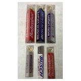(6) Budweiser/Bud Light Beer Tap Handles