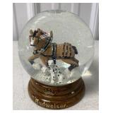 Budweiser Clydesdale snow globe