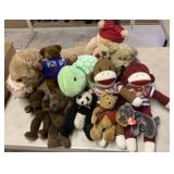 large lot of stuffed animals