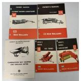 5 New Holland brochures-hay liners,bale thrower,