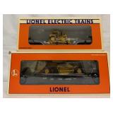 2 Lionel Union/NY Central Flatcars w/ Cat Equip.