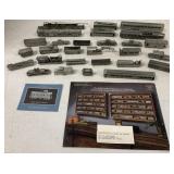 28 Franklin Mint Pewter Train Cars