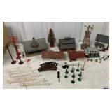 Large Lot of Plasticville Pcs. - Houses, Poles,