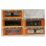 (5) Lionel pcs-Boxcar/Flatcar/Stockcar/others