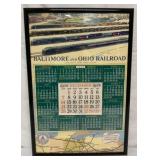 Framed 1959 Baltimore & Ohio Railroad Calendar