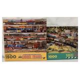 (2) Train Jigsaw Puzzles-Whistle Stop & Lionel